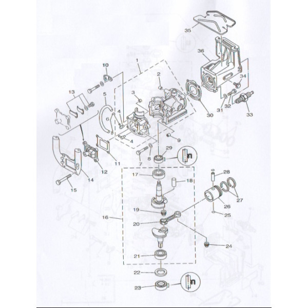 Цилиндр и картер Sea Pro T2,5S в Великом Новгороде Цилиндр и картер Sea Pro T2,5S в Великом Новгороде